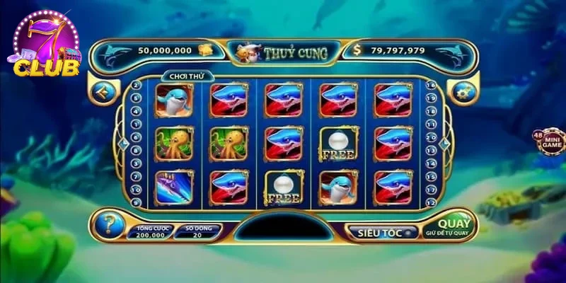 Giao diện trò chơi NỔ HŨ THUỶ CUNG đầy sắc màu đại dương.